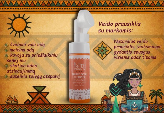 Ashry Natural VEIDO PRAUSIKLIS SU MORKOMIS,  150ml