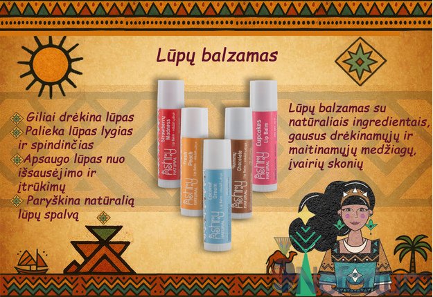 Ashry Natural LŪPŲ BALZAMAS,  6gr, įvairių skonių