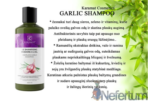 Karamat Cosmetics GARLIC SHAMPOO, šampūnas su česnaku, 400ml