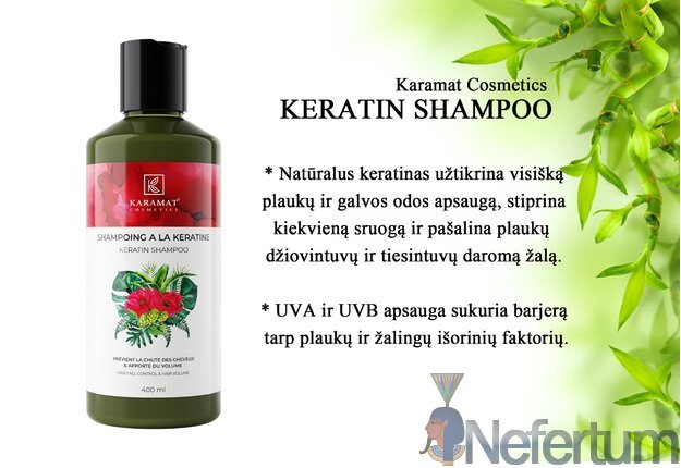 Karamat Cosmetics KERATIN SHAMPOO, šampūnas su keratinu, 400ml