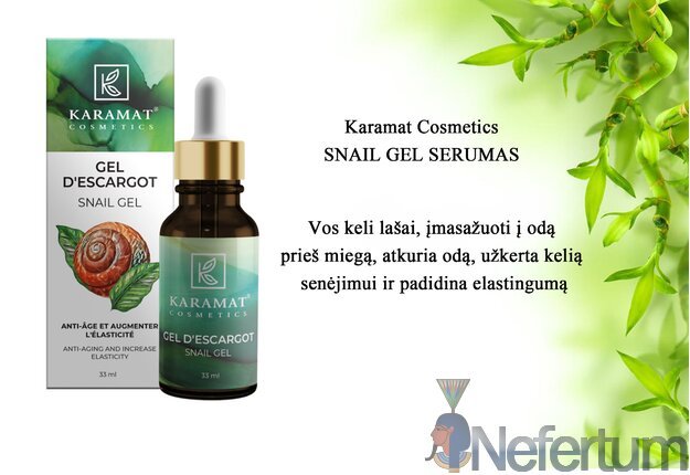 Karamat Cosmetics SNAIL GEL veido serumas su sraigių sekretu 33ml