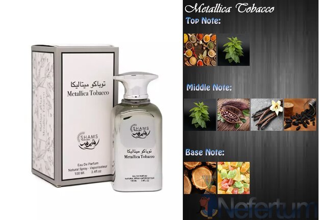 Shams Perfumes METALLICA TOBACCO, EDP 2ml, mėginukas