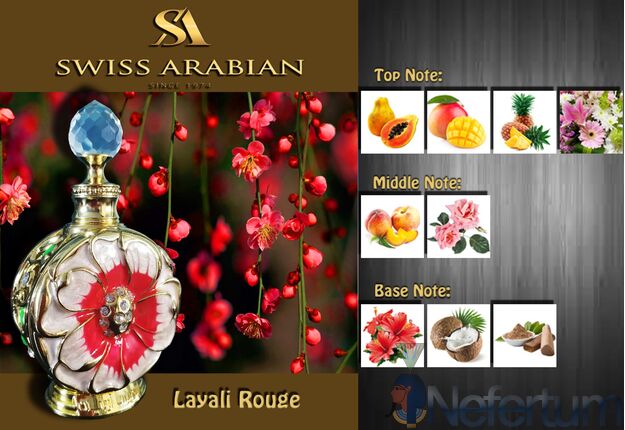 Swiss Arabian LAYALI ROUGE,  CPO 15ml, moteriški